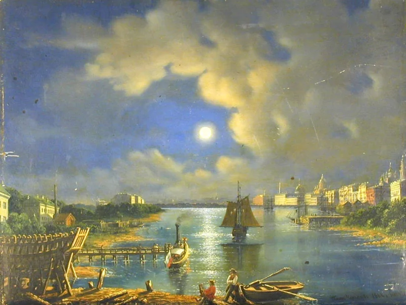 1834-Pavel Cherkasov - Veduta di San Pietroburgo al mattino